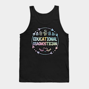 Educational Diagnostician cute floral watercolor Tank Top